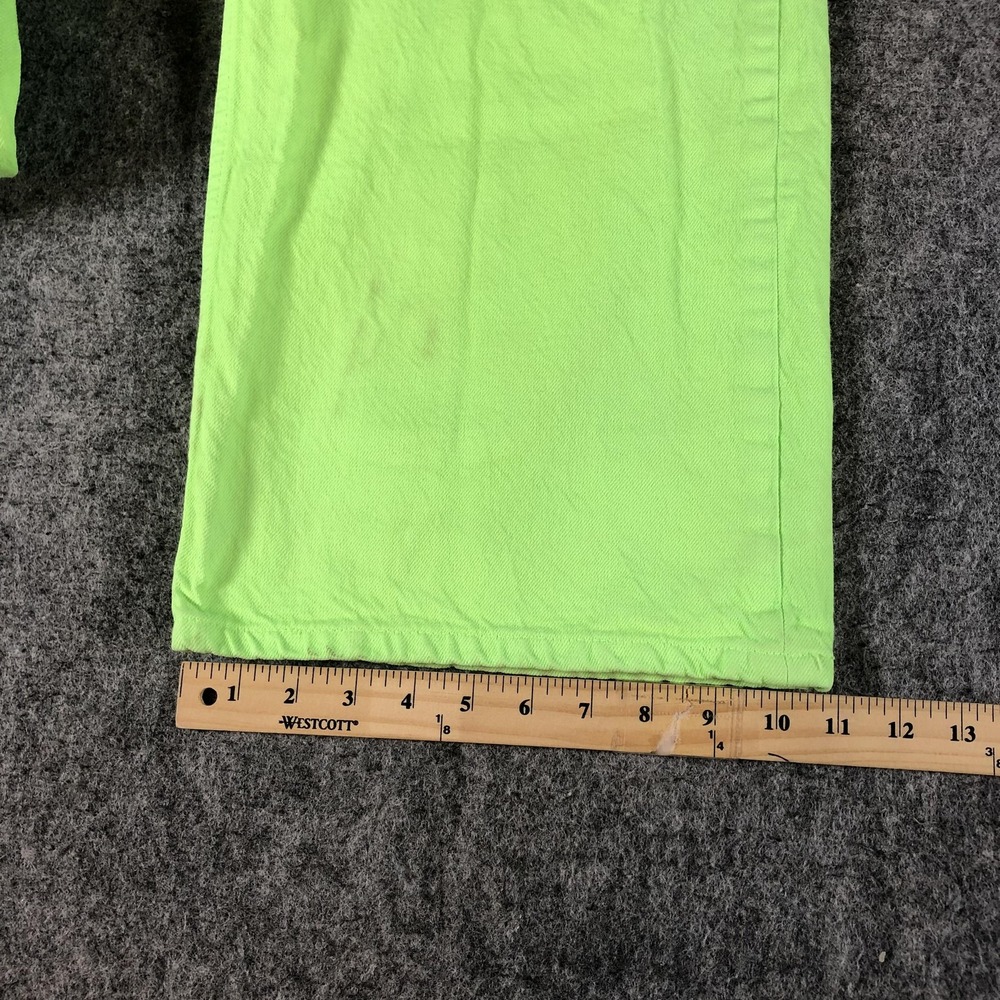 Zara Women's 8 Neon Green The Boogie Pant High Rise Wide Leg Jeans - Picture 7 of 10